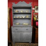 Shabby chic secretaire to include glazed original and unpainted glazed doors - W: 101cm D: 54cm H: