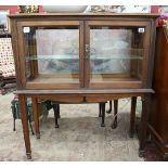 Glazed display cabinet with etched glass - W: 98cm D: 38cm H: