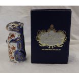 Royal Crown Derby squirrel paperweight with gold stopper