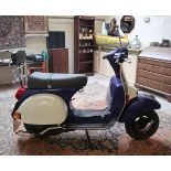 Blue Vespa PX125 scooter - V5 document present - Working & MOT'd