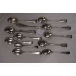 Collection of silver spoons (approx 192g) plus another spoon etc