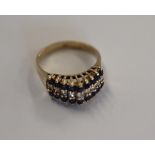 14ct gold sapphire & diamond set ring