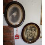 Pair of early photographs in oval frames