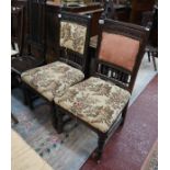 2 oak & upholstered chairs