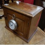 Small mahogany box with large fob watch