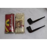 2 old pipes & tobacco