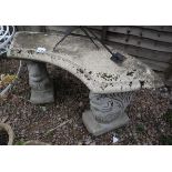 Carved stone bench