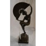 Bronze of Art Deco lady - H=25cm