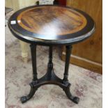 Amboyna & ebonised Victorian wine table