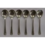 Set of six hallmarked silver spoons - Sheffield 1938 - Thomas Bradbury & Sons Ltd- Approx 192g