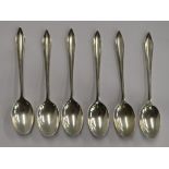 Set of six hallmarked silver teaspoons - Approx 80g