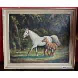 Oil on canvas - Horse & foal