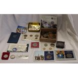 Coins - Collection to include presentation packs & Falkland islands liberation crown
