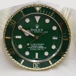 Reproduction Rolex advertising clock - Submariner Hulk with sweeping second hand