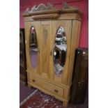 Victorian satin-walnut wardrobe - W=128cm H=207cm D=50cm