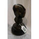 Bronze - Erotic lady on marble base - H=21cm