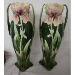 Pair of tall floral vases - H=47cm