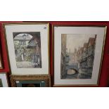 2 watercolours - Architectural by W T Bradley Chambers