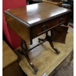 Small walnut lyre end table