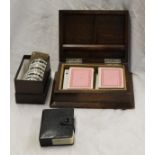 Oak card case and leather card case and tribal napkin rings