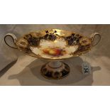 Royal Worcester pedestal fruit bowl signed A Shuck