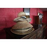 Collection of straw hats