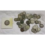 Coins - Silver coins to include silver threepenny bits