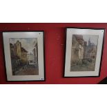 2 watercolours - Architectural scenes