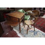 Antique pine school desk and chair