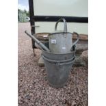 Collection of galvanised buckets & watering can