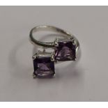 Silver amethyst ring