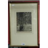 Philip Pimlott (1871-1960) signed etching - Pump Court Middle Temple