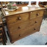 Victorian mahogany chest of 2 over 2 drawers with galleried top - W=115cm H=96cm D=52cm
