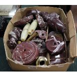 Box of marble lamp fittings etc