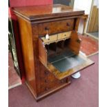 Fine walnut secrétaire Wellington chest, 67cm wide x 49cm deep x 122cm high