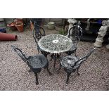 Metal garden table & 4 chairs