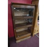 Globe Wernicke style oak bookcase - W=87cm H=167cm D=46cm