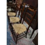 3 Arts & Crafts ladder back chairs