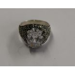 Silver marcasite stone set ring
