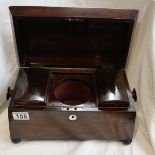 Fine rosewood sarcophagus tea caddy