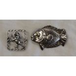 2 silver brooches