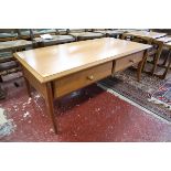 2 drawer coffee table by Sutcliffe - Approx H: 45cm W: 120cm x D: 60cm