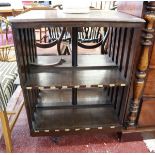 Antique oak rotating bookcase