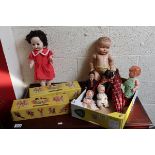 Collection of 1950s dolls & 2 boxed Pelham puppets