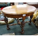 Small carved oak coffee table