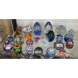 Collection of glass paperweights