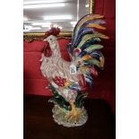 Majolica cockerel - Approx H: 58cm