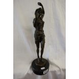 Bronze on marble base - Semi naked lady