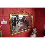 Ornate bevelled glass gilt mirror - Approx H: 62cm x W: 95cm