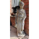 Stone statue of girl A/F - Approx H: 102cm